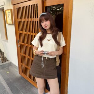 Áo thun babytee nữ tay ngắn thêu hoa basic